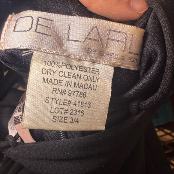 90s Black Evening Prom Dress High Neck Backless Strappy Beaded Size 4 Free Bag - Picture 11 of 12